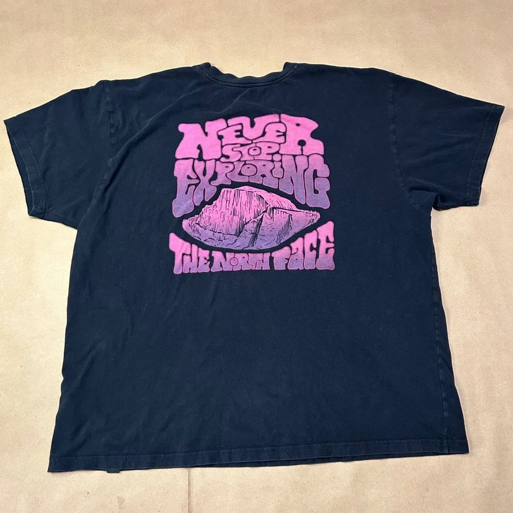 The North Face Black Graphic Never Stop Exploring T-Shirt Mens Large